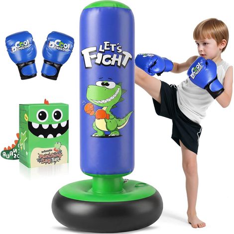 Sac de Boxe pour Enfants, Gonflable Sac de Boxe Enfant 120cm - Idéal pour Karaté, Taekwondo, Cadeau Parfait pour Garçons & Filles de 3 à 8 Ans (1/5)