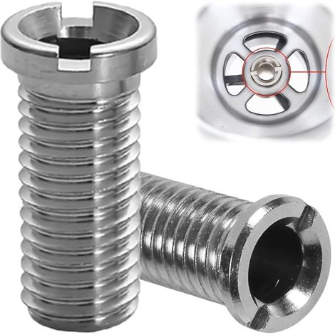 2 x Hollow Screws for Sinks, M12 x 30 mm Stainless Steel Hollow Screws, Sink Basket Strainer Plug Accessories for Kitchen, Suitable for Kitchen and Bar Sinks, Sieve Sinks (1/5)