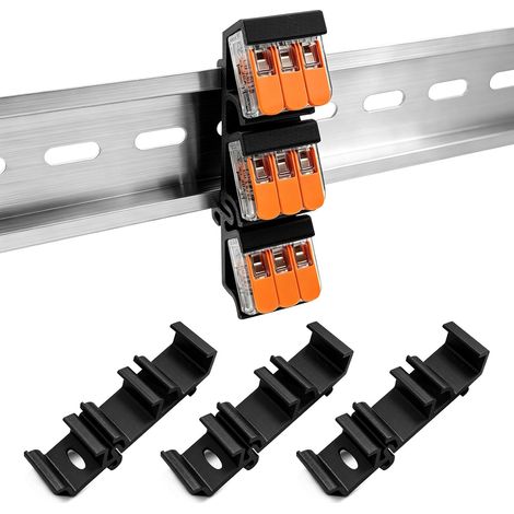 Adaptateur Pour 221-412 Et 221-413 DIN Support De Rail De Montage, 3 Fentes Organisateur Pour Câbles Électriques Distributeur Système D'installation Support Multiport, 3 Pièces (1/5)