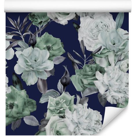 Papel pintado con estampado floral de rosas para salón y dormitorio, 50x1000 cm. (1/5)