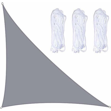 Tenda ombreggiante triangolare impermeabile 3 x 4 x 5 m con 3 corde, tessuto resistente e durevole per giardino ed esterni (1/4)