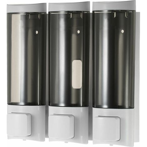 Doppelseitiger manueller Schaumseifenspender Wandseifenspender + Halter 200mlx3 weiß (1/4)