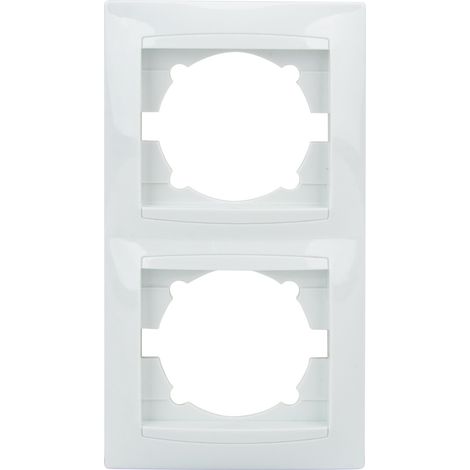 Double plaque encastrée verticale Zyna - Blanc - Zenitech