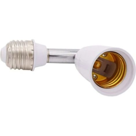 Universel E27 à E27 support de lampe étendu 180 degrés Tube rotatif LED ampoule Extension support de lampe tête Conversion prise (1 pièces) (1/5)
