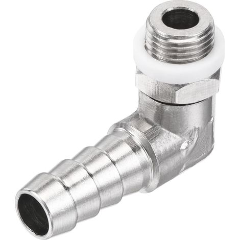 Raccord Cannelé Tuyau Coude Nickelé Cuivre Barbelé 8mm M10x1 (1/5)