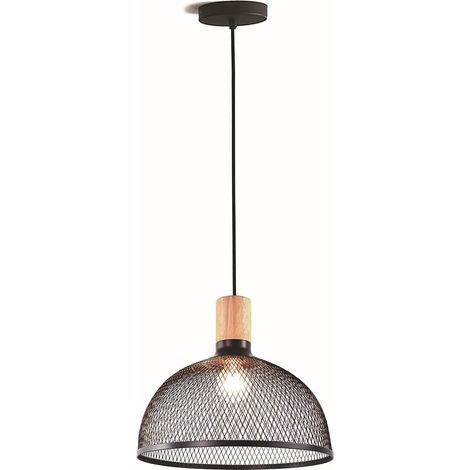 Lámpara colgante de diseño industrial en metal de rejilla Meadow