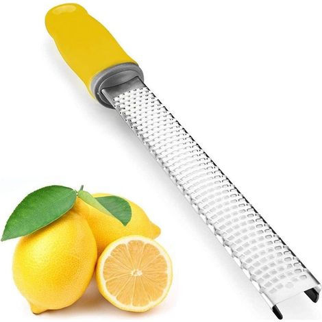 Grattugia per formaggio in acciaio inox con coperchio di sicurezza - Gialla [A+++] (1/5)