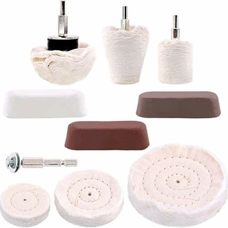 royaluxe - Jeu de disques de polissage 10 pièces avec pâte à polir - Disques de polissage pour tournevis sans fil - Aluminium poli et acier inoxydable (1/5)