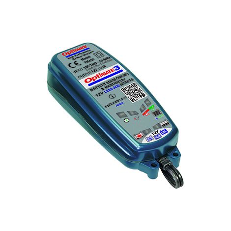 Caricabatterie Optimate 3, da 2 a 50 Ah con funzione di desolfatazione. Ottimizza potenza e durata della batteria, ciclo