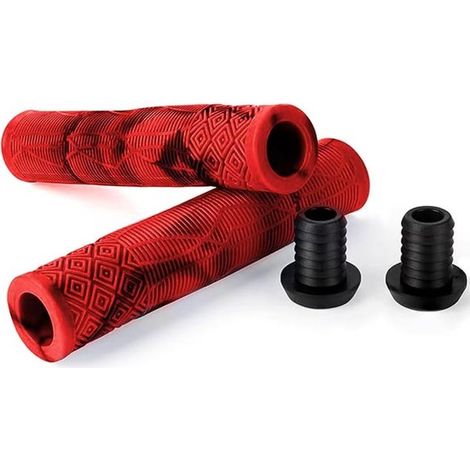 MTB Lenker für Fahrräder, 160 mm, rutschfest, für BMX und Skateboards, weicher Gummi, Durchmesser 22 mm, rot, komfortabler Griff und verbesserte (1/5)
