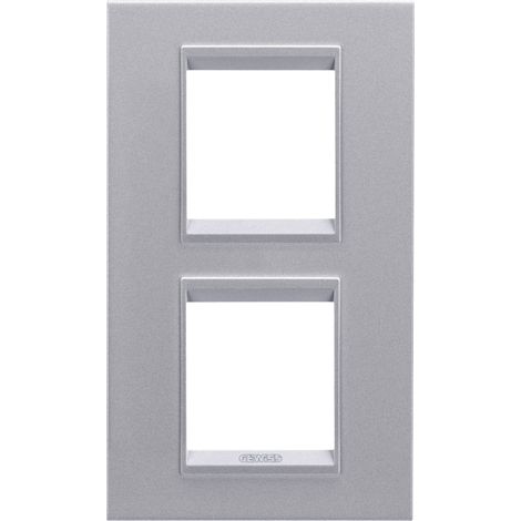 PLAQUE LUX 2+2P V TITANE GEWISS GW16224YT