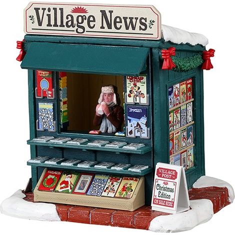 Lemax – Scène de Noël Good News Day – Caddington Village – 9 x 11,5 x 11h cm – Article avec lumières – Résine de haute qualité