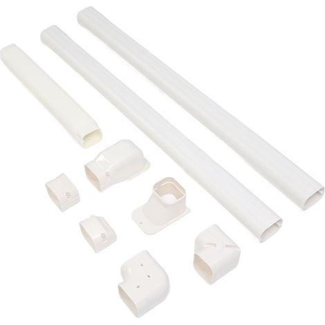 Kit de 400 caches décoratifs pour tuyaux PVC encastrés, compatibles avec les climatiseurs split, centraux et les pompes à chaleur. (1/5)
