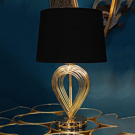Tischlampe Nikko, Benötigt 1 Glühbirne, Fassung E27, Lampenschirm, Schwarz (1/5)