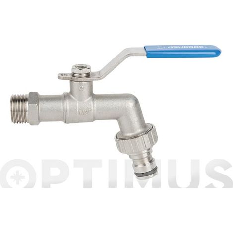 Grifo curvo Genebre 3063-1/2"X3/4" Manguera inox