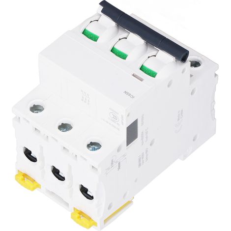 Disjoncteur miniature tripolaire, montage et démontage faciles, montage sur rail DIN, protection de circuit AC400V 16A (1/5)