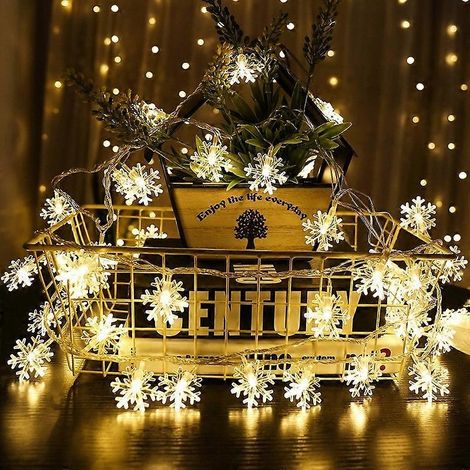 Décorations de Noël lumineuses LED en forme de flocons de neige pour la maison, guirlande à suspendre, décoration pour sapin de Noël 2022 Nav (1/5)