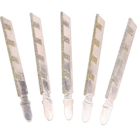 Jeu de 5 lames de scie sauteuse diamantées à emmanchement en T de 101 mm (4 pouces) pour la découpe de carrelage et de maçonnerie. (1/4)
