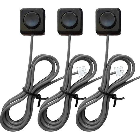 Lot de 3 Interrupteurs à Bouton-poussoir Momentanés pré-Câblés de 100cm avec Couvercle 12 V 24 V Petit Interrupteur Momentané avec PH2.0 Mal, Ruban Adhésif Double Face Aucun Perçage Requis (1/5)