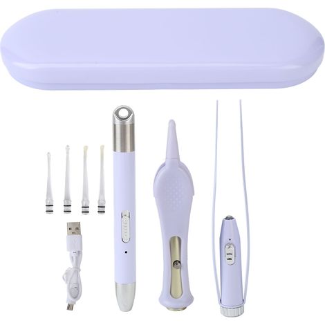 Kit de retrait de cérumen rechargeable lumineux, effet nettoyant visible, idéal pour enfants et seniors