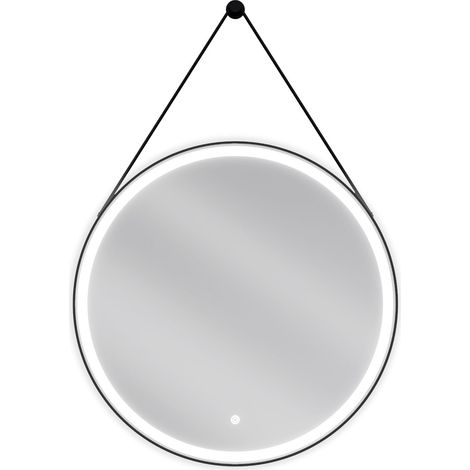 Mexen Reni specchio da bagno retroilluminato, rotondo 70 cm, LED 6000K, antiappannamento, cornice nera - 9812-070-070-611-70 (1/5)