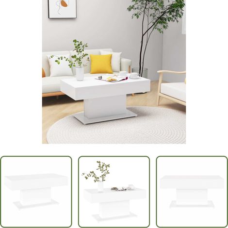 Holzwerkstoff Couchtisch - Couchtisch Weiß 96x50x45 cm Holzwerkstoff (1/5)