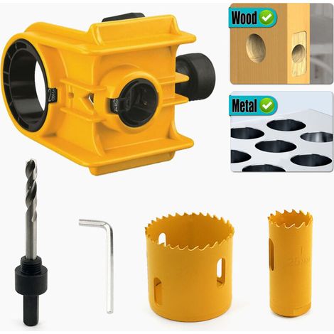 Kit de Perçage Pro pour Serrures à Bouton – Nouveau Modèle Universel pour Portes en Bois et Métal (Jaune) (1/4)