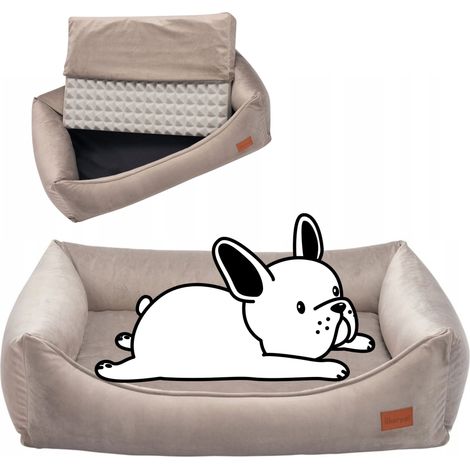 DIVANO ORTOPEDICO per cani di piccola taglia 70x55x18 cm Ukory BEIGE (1/5)