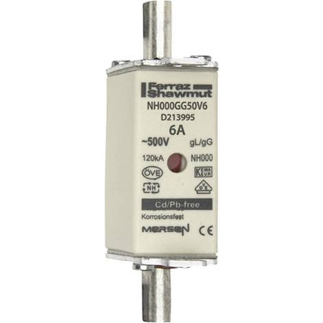 Mersen 1B623.000000 Fusibile NH Misura fusibile = 000 6 A 500 V 1 pz.