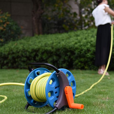 Chariot dévidoir de tuyau d'arrosage portable pour jardinage extérieur (1/5)