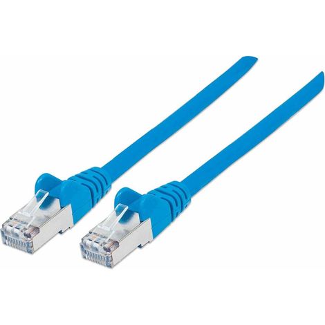 INTELLINET Cat6aPro Kabel Cat7 Rohkabel 0,25m blau RJ45 Vollkupfer LS0H halogenfrei AWG 26 vergoldet
