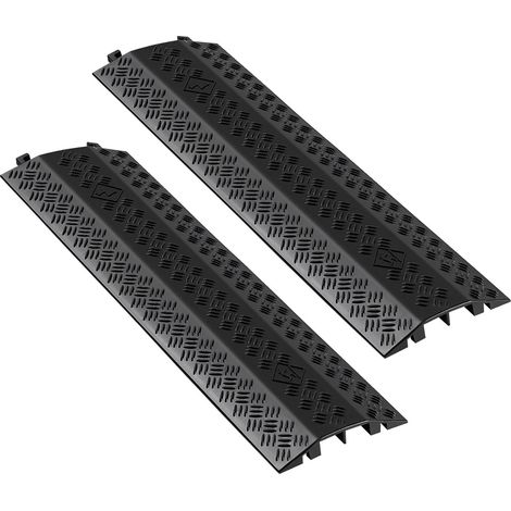 Rampe de Protection Câbles, Lot de 2, Passage de Câble au Sol, Canal 51 x 28 mm, Cache-câbles au Sol, Charge 7938 kg, Passe Câble pour Zones à Forte Circulation Piétonne, Intérieur, Extérieur (1/5)