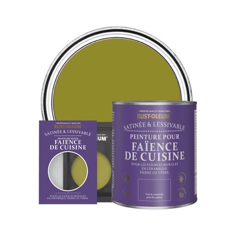 Peinture pour Faïence de Cuisine, Finition Satinée -  Olive Marinée (1/2)