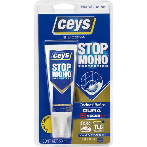 FPLUS ceys sil.express stop moho 50 ml trans. , Silicona de altísima calidad que evita filtraciones de agua y humedad y conserva las juntas blancas e impecables durante más tiempo. (1/4)