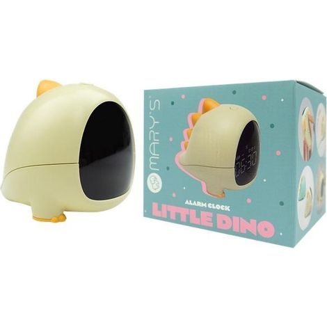 Reloj despertador peque帽o con forma de dinosaurio amarillo