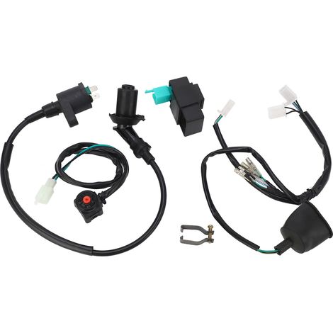 Bobine d'allumage CDI Faisceau de câbles avec interrupteur d'arrêt, flexible, réponse rapide, compatible 50cc à 160cc Moto de cross (1/5)