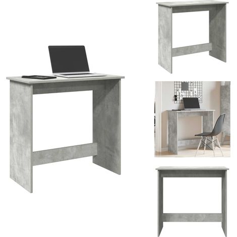 Bureau Gris béton 80x40x75 cm Aggloméré - Bureau - Bureaux - Bureau - Bureau D'ordinateur (1/5)