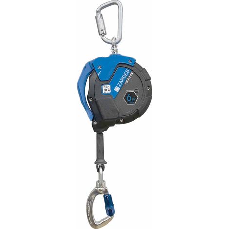 Zarges Fall Protection Exhelon Höhensicherunsgerät mit Stahlseil Vertical Use Stahl verzinkt Länge 10,0m