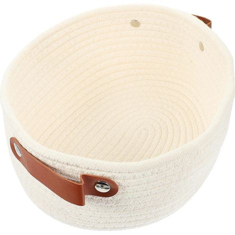 Panier en corde coton pour organiser les produits cosmétiques et en-cas à la maison