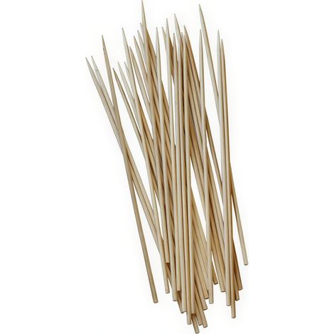 Spiedini di legno, diametro 3 mm, lunghezza 30 cm, 500 pezzi. (1/3)