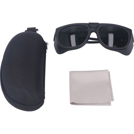 Ortviai Lunettes de soudage TIG avec protection UV/IR 8.0, verres translucides + filtre sombre vert foncé, design rabattable (1/5)