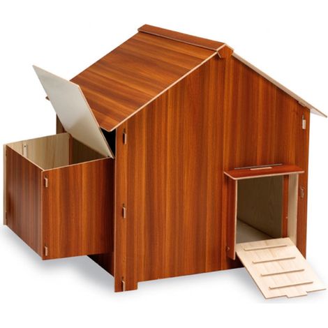 Casa de Madera para Gallinas y otras Aves 113x82x87 cm  Gallinero de Madera con rampa y acceso lateral