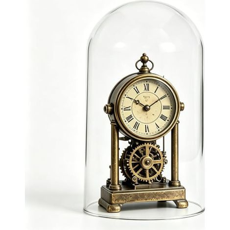 Cloche en Verre Transparente 12x20 Cm sans Socle pour Horloges Anciennes, Dôme Décoratif Anti-poussière et Humidité, Vitrine pour Objets de Collection et Décoration (1/5)