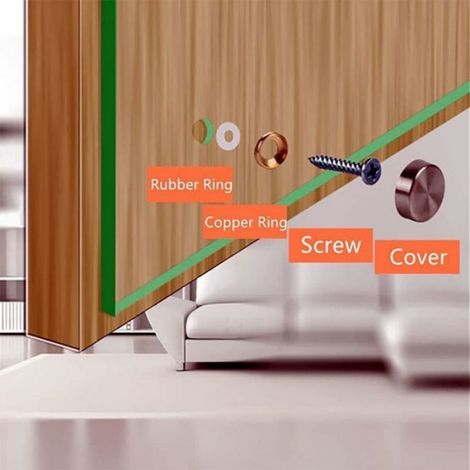 Vis Décoratives - 20 mm - Acier Inoxydable - Finition Nickel Brossé - Pack De 4 (1/4)