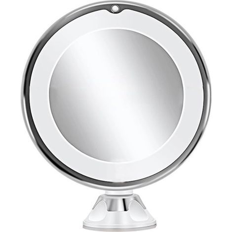 Miroir de maquillage grossissant x10 avec lumière LED à contrôle tactile, bras rotatif à 360 degrés et ventouse puissante pour la maison, salle de bain et voyage