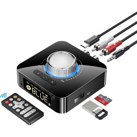 Adaptateur Audio Bluetooth – Récepteur RCA/AUX 3.5mm, Surround 3D, Faible Latence, Carte TF, Télécommande, USB – Pour Chaîne Stéréo, Haut‑parleurs Anciens, Voiture (1/5)
