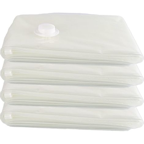 Lot de 4 sacs sous vide 60x80cm Housses de rangement pour vêtements, couettes, couvertures et oreillers Réutilisables (1/5)