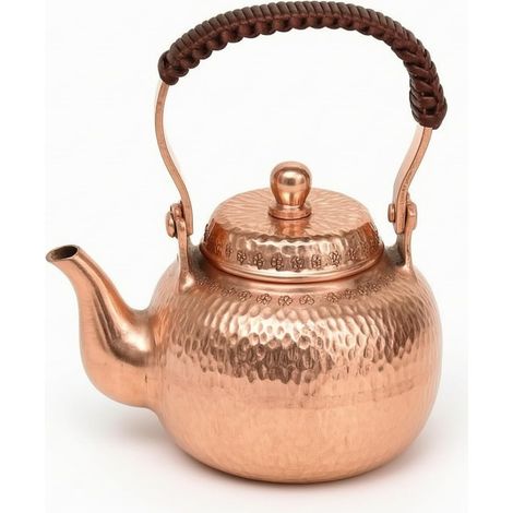 Kupferkessel – Teekanne – Stielkasserolle – Krug. Klassische Handwerkskunst und Ästhetik. Hervorragende Wärmeleitfähigkeit. Kupfer in Originalfarbe. 400 ml (1/5)