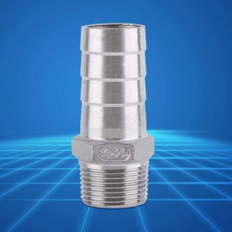 Raccord de tuyau, fil barbelé, fileté, adaptateur, tuyau DFE, acier inoxydable, SS304, 1/8 po 3/4 po (3/4 x 25 mm) (1/3)