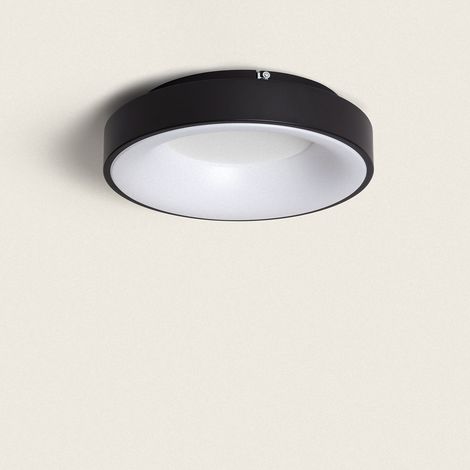 Plafoniera LED 30W Ø380 mm Circolare Metallo CCT Selezionabile Jacob Nero (1/5)